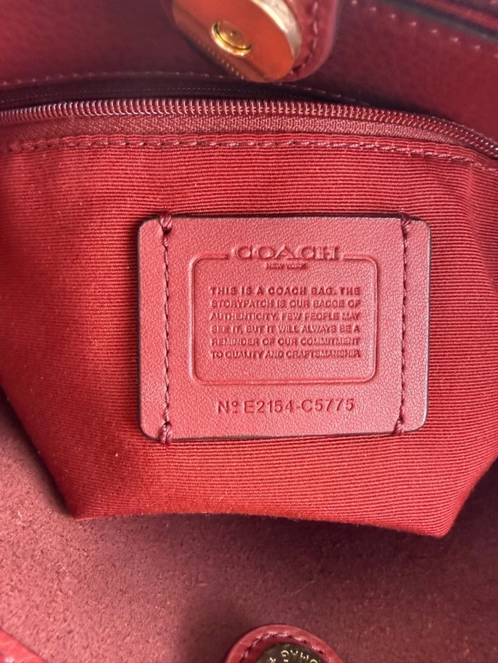 Coach Wine & Pink Leather Tote Horse & Carriage Embossed Logo - Picture 7 of 16